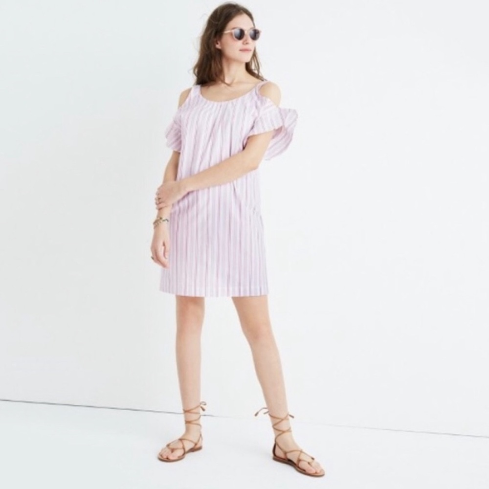 Madewell Cotton Cold Shoulder Dress size Small